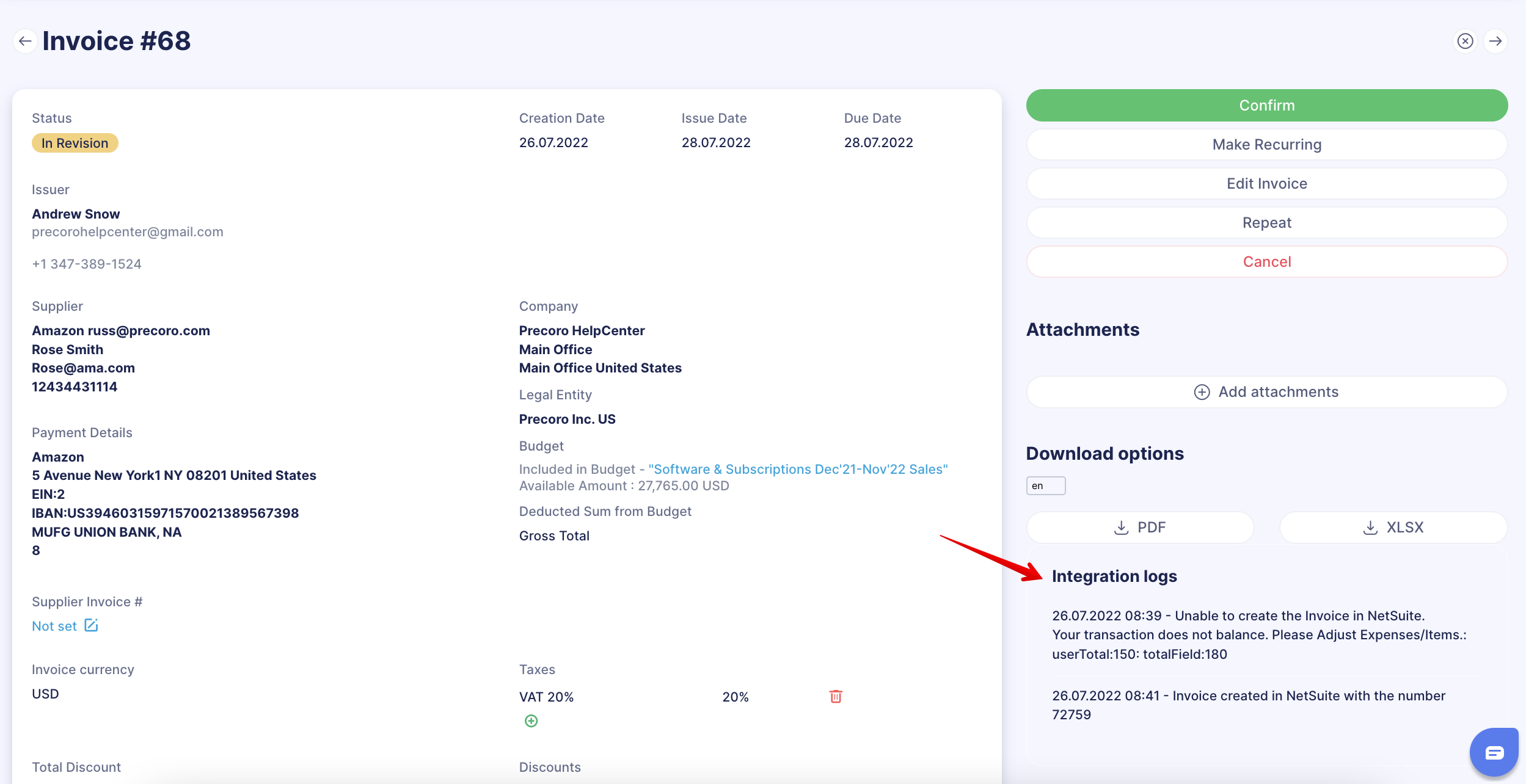 Netsuite Invoices Payments And Credit Notes Integration 0308